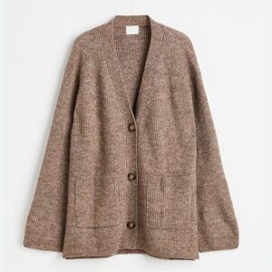 H&M Soft Cozy Brown Women's Oversized Cardigan Sweater